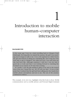 Introduction to mobile human&ndash;computer interaction