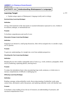 Springboard – English Language Arts Grade 6 Shakespeare