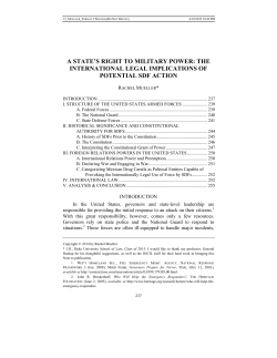The International Legal Implications of Potential SDF Action