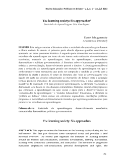 Learning Society in North America: A review of the literature