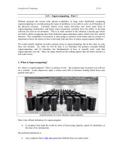 1. What is Supercomputing?