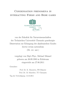 Condensation phenomena in interacting Fermi and Bose