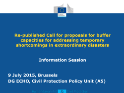 Re-published Call for proposals for buffer capacities for addressing