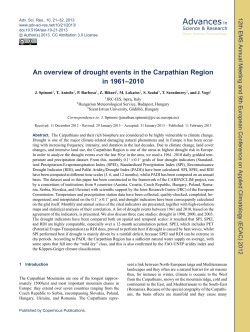 An overview of drought events in the Carpathian Region in 1961&ndash;2010