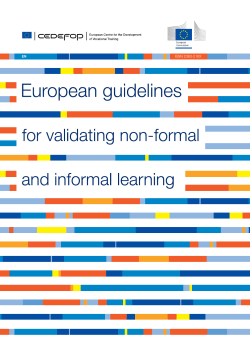 European guidelines for validating non-formal and informal