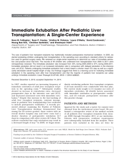 Immediate extubation after pediatric liver transplantation: A single