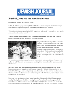 Baseball, Jews and the American dream