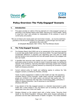 Policy Overview: The `Fully Engaged` Scenario