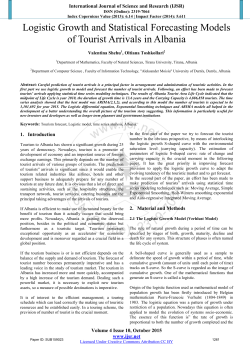 Logistic Growth and Statistical Forecasting Models of Tourist Arrivals