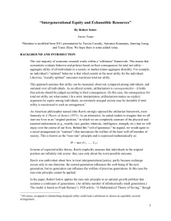 Intergenerational Equity and Exhaustible Resources