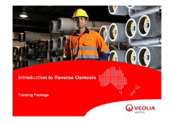 Introduction to Reverse Osmosis