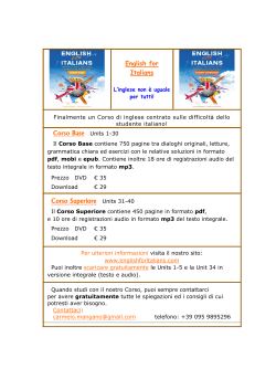 English for Italians Corso Base Units 1