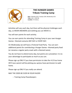 THE HUNGER GAMES Tribute Training Camp