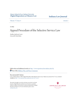 Appeal Procedure of the Selective Service Law