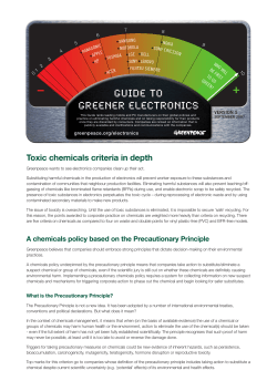 criteria on chemicals explained in depth
