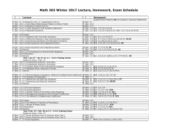 Homework Schedule - BYU Math Department