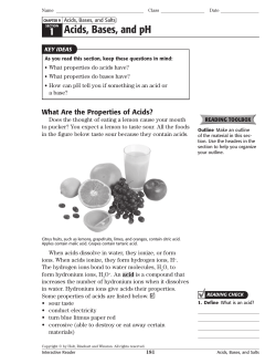 1 1 Acids, Bases, and pH