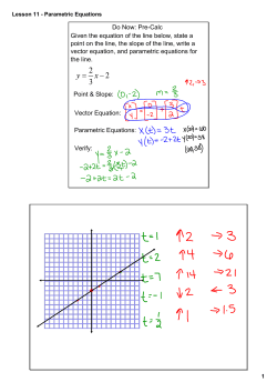 Lesson 11 - Parametric Equations