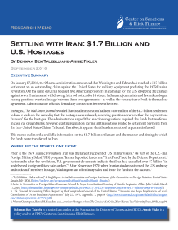 Settling with Iran: $1.7 Billion and U.S. Hostages