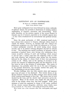 SANITATION AND AN EARTHQUAKE. MOST great earthquakes