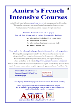 REGISTRATION FOR FRENCH INTENSIVE COURSES AT AMIRA