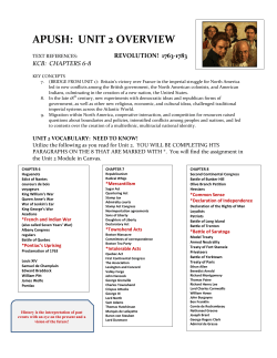 APUSH: UNIT 2 OVERVIEW