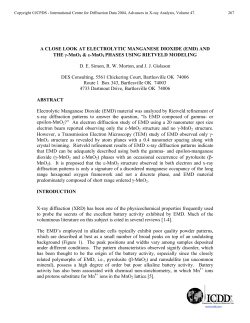 A CLOSE LOOK AT ELECTROLYTIC MANGANESE DIOXIDE