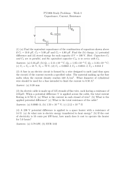 PY1006 Study Problems &ndash; Week 3 Capacitance