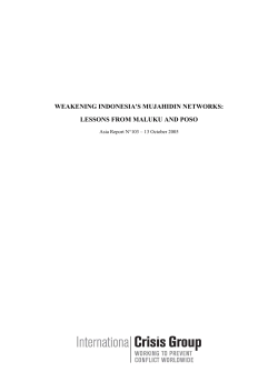 weakening indonesia`s mujahidin networks: lessons from