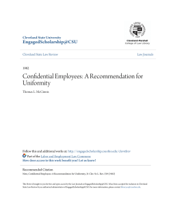 Confidential Employees: A Recommendation for Uniformity
