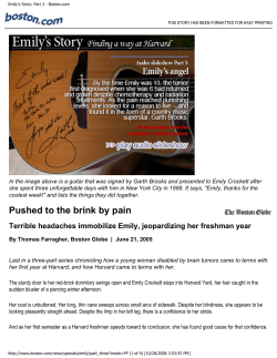 Emily`s Story: Part 3 - Boston.com