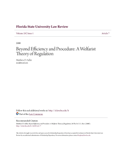 Beyond Efficiency and Procedure: A Welfarist Theory of Regulation