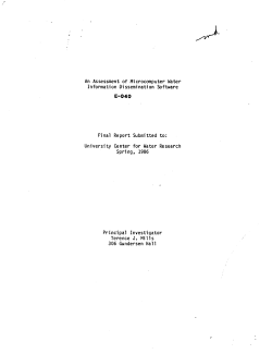 An Assessment of Microcomputer Water Information Dissemination