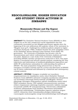 neocolonialism, higher education and student union activism in