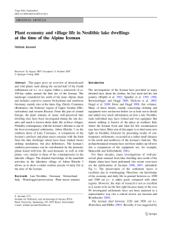 Plant economy and village life in Neolithic lake dwellings at
