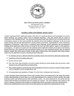 Major Landscape Permit Application
