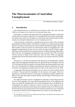 The Macroeconomics of Australian Unemployment
