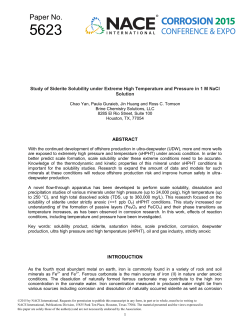 5623: Study of Siderite Solubility Under Extremely High