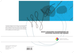 quality management recommendation for vocational education and