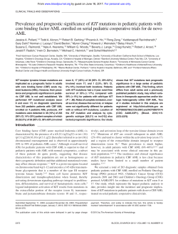 Prevalence and prognostic significance of KIT