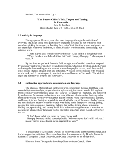 "Con Buenos Chiles": Talk, Targets and Teasing