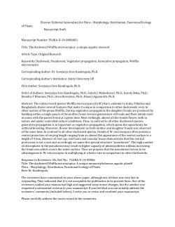 for Flora &ndash; Morphology, Distribution, Functional Ecology of Plants