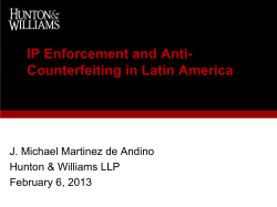 IP Enforcement and Anti- Counterfeiting in Latin