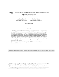 Angry Customers, e-Word-of-Mouth and Incentives for Quality