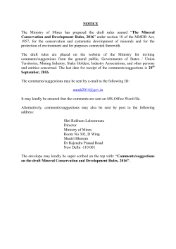 The Mineral Conservation and Development