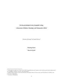 On the psychological roots of populist voting