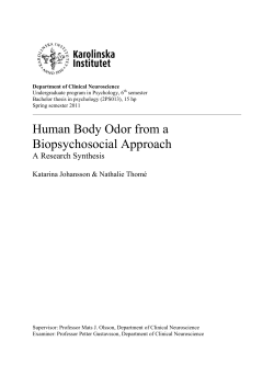 Human Body Odor from a Biopsychosocial Approach