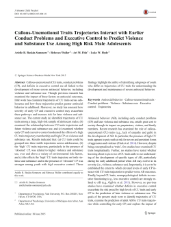 Callous-Unemotional Traits Trajectories Interact with Earlier