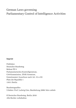 German laws Governing Parliamentary Control of
