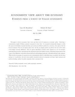 ECONOMISTS` VIEW ABOUT THE ECONOMY